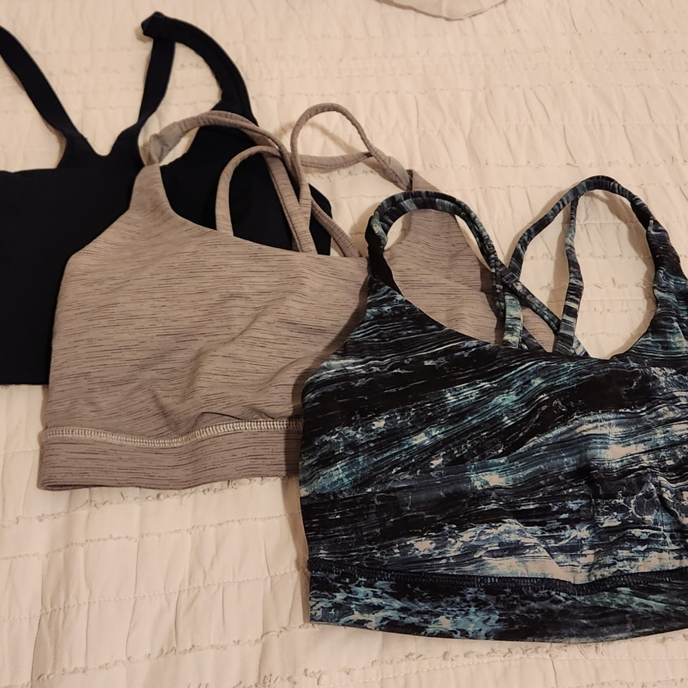 3 lululemon sports bras size 8/10